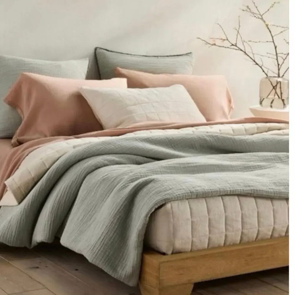 Casaluna Standard Heavyweight LinenBlend Quilt sham Cotton set of 2 New NWT